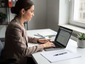courtier auto entrepreneur sur son pc