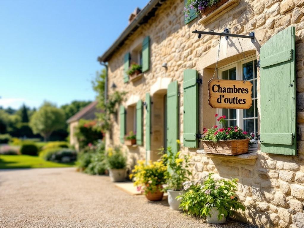 Petit-déjeuner copieux servi dans une chambre d'hôtes avec confitures maison et viennoiseries