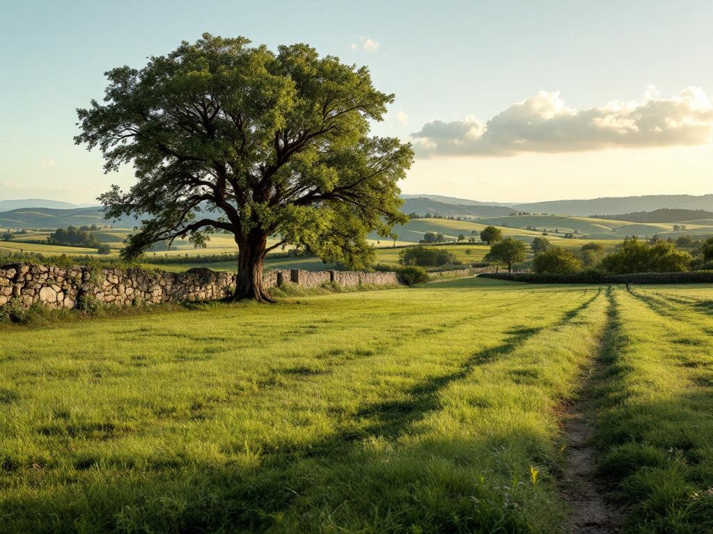 Vaste terrain non bâti avec arbres et clôture en milieu rural - assurance responsabilité civile propriétaire foncier
