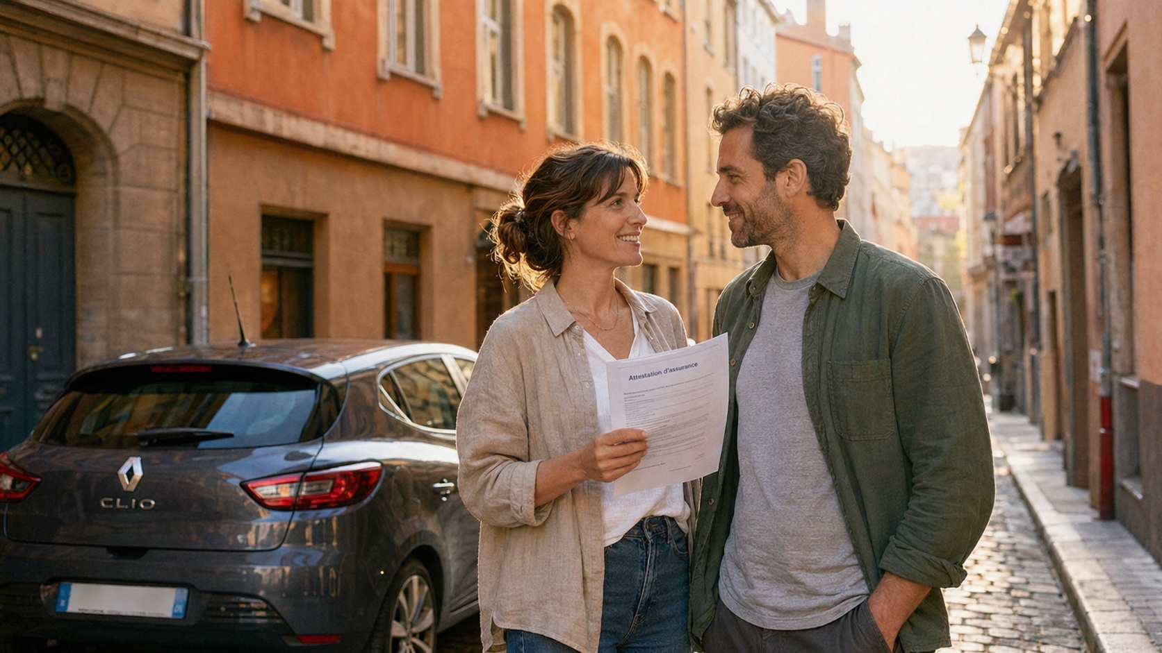 Conducteur satisfait après souscription d'une nouvelle assurance auto via Revital Assurances