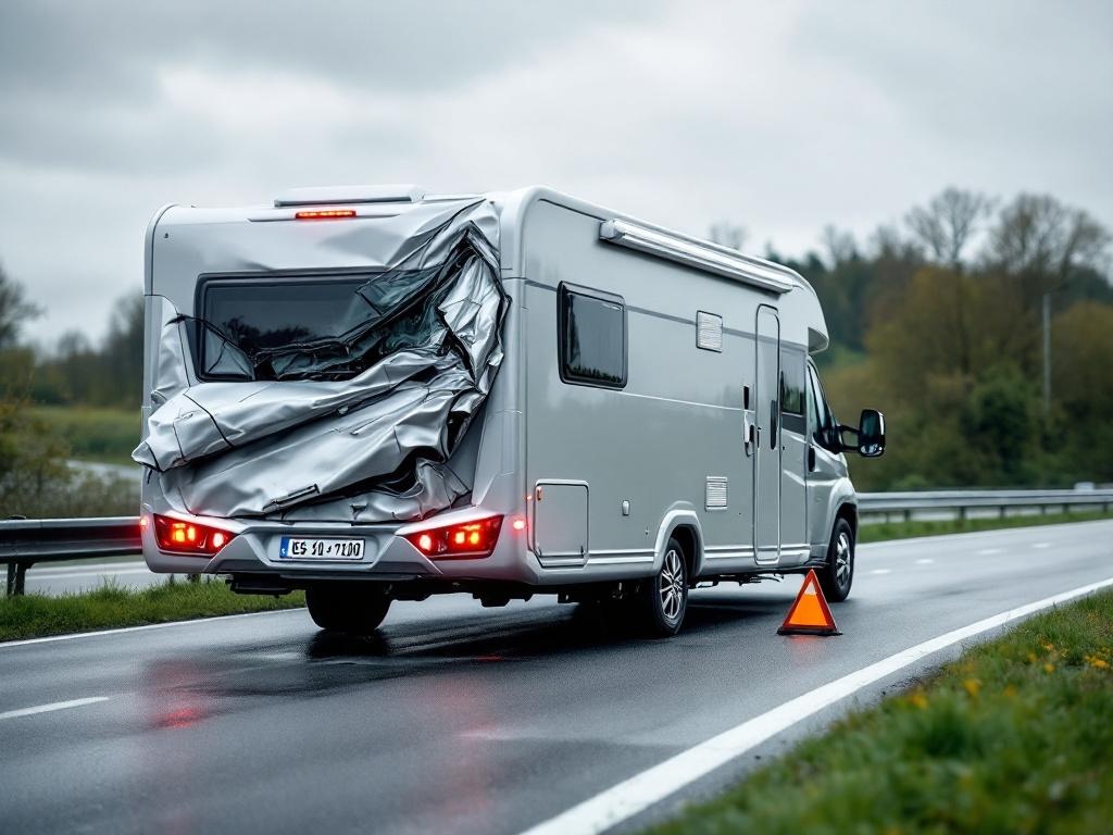 Caravane Fendt attelée sur une route de campagne française, départ en voyage