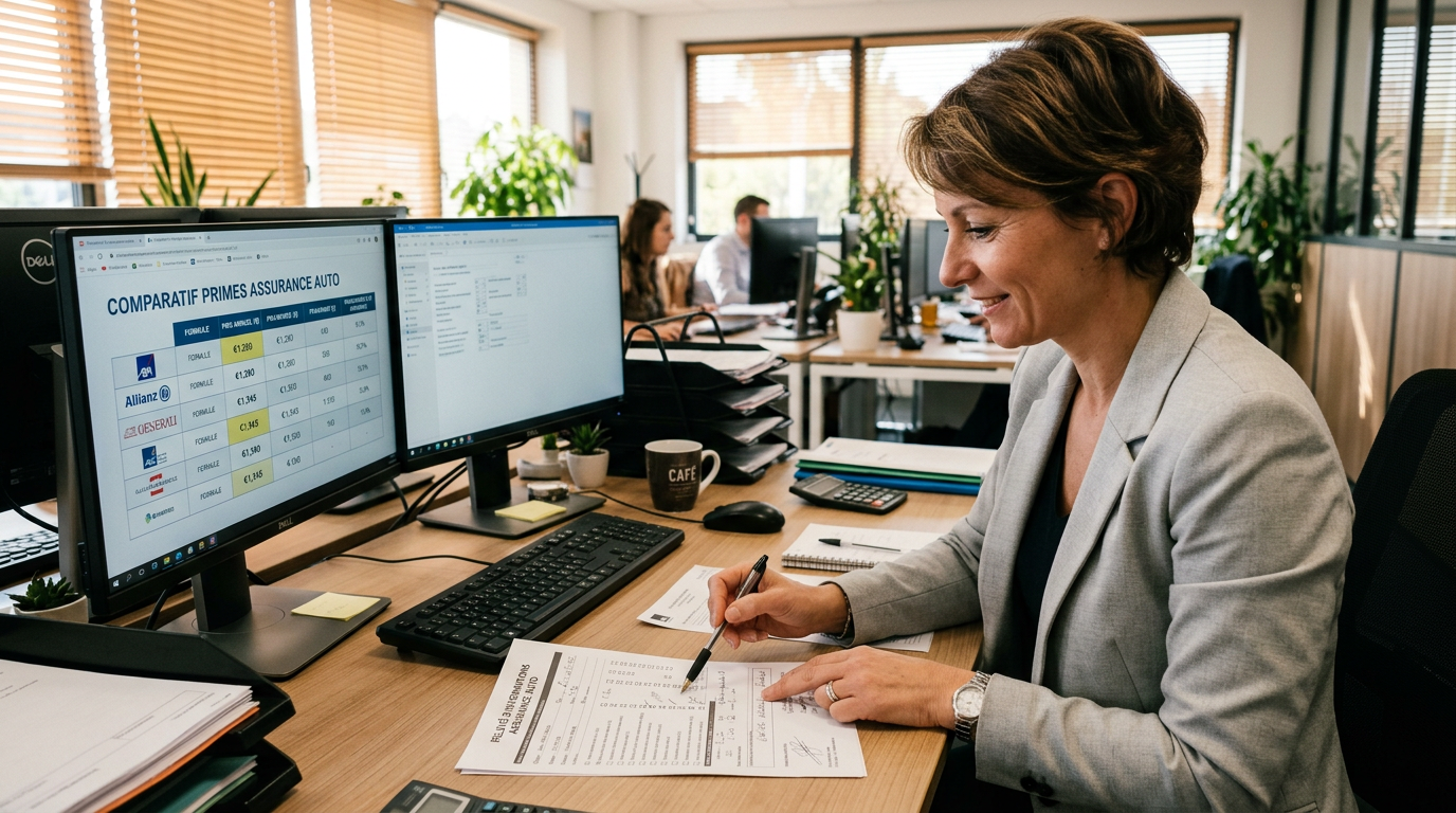 Relevé d'informations assurance auto avec mention résiliation non-paiement posé sur un bureau