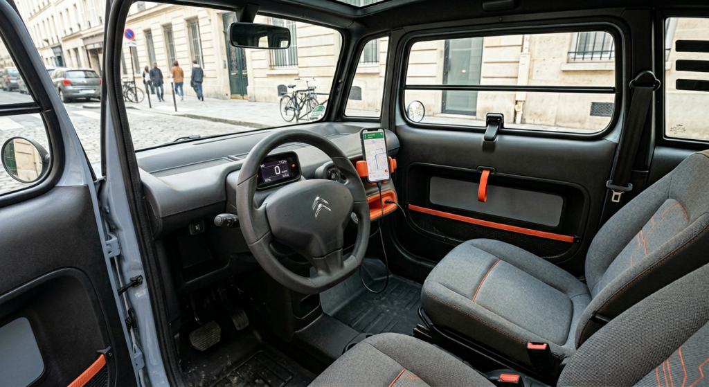 gros plan intérieur citroën ami 