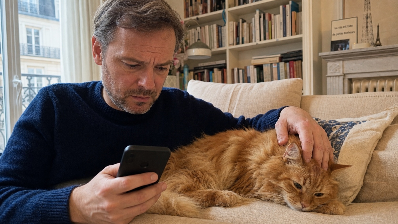 Chat roux chez le vétérinaire lors d'une consultation pour maladie