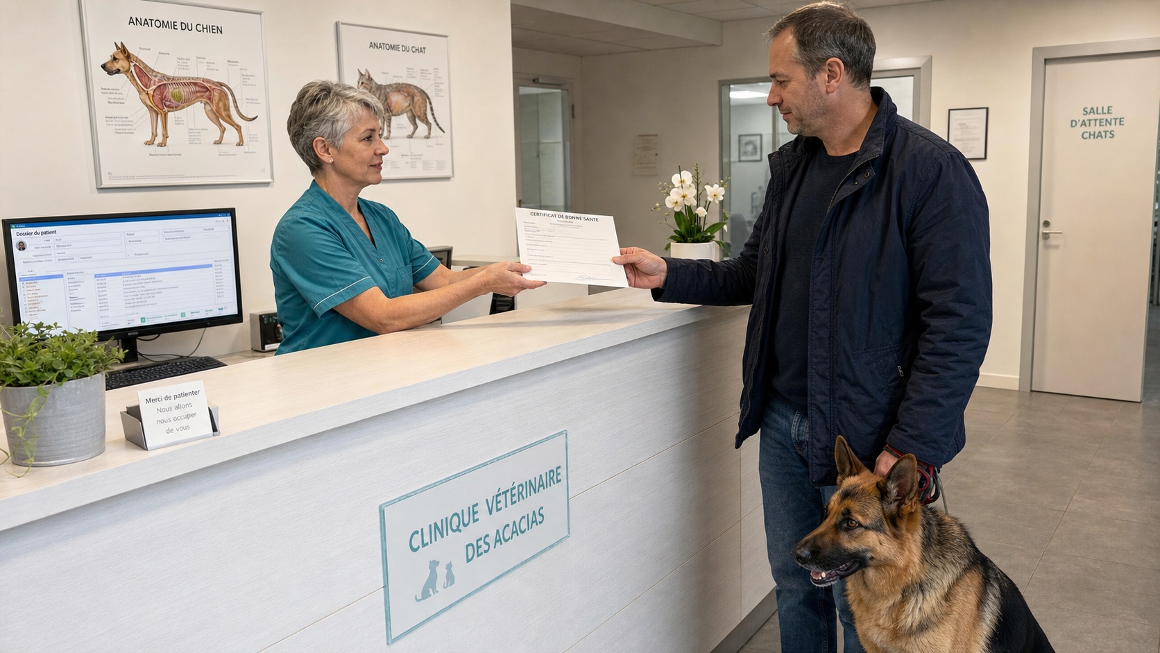 Conseiller Revital Assurances en vidéoconférence avec un client propriétaire de chien pour choisir une mutuelle animaux