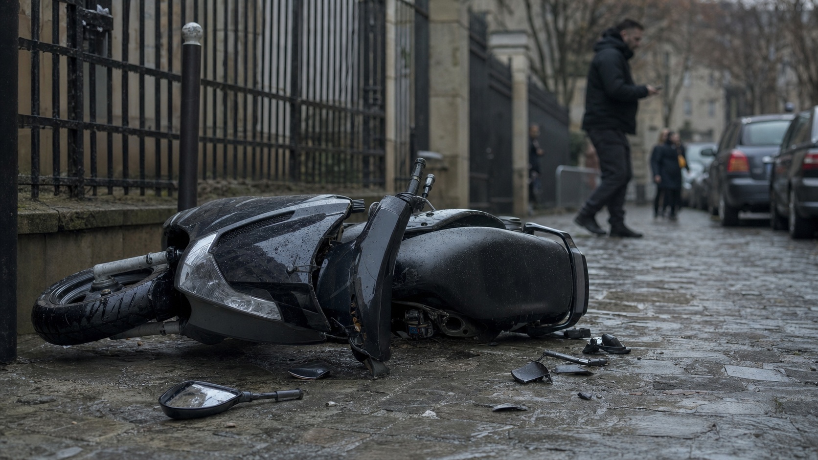 Scooter Peugeot Kisbee 50cc stationné dans une rue, illustration des modèles Peugeot 50 à assurer