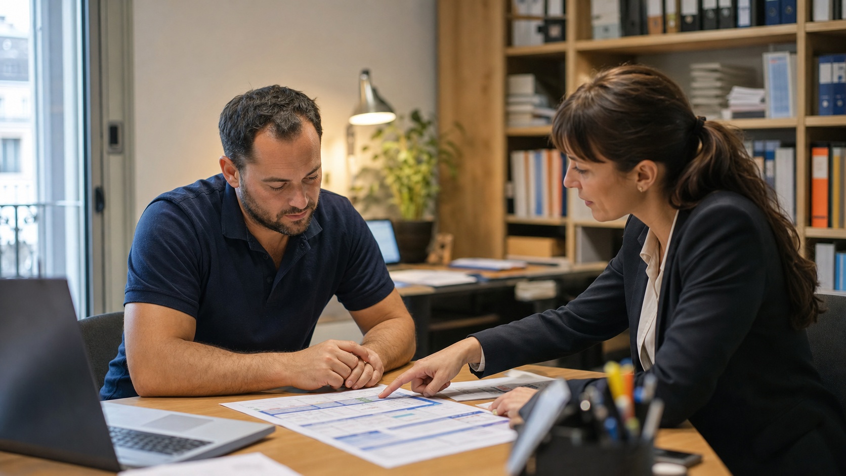 Artisan consultant un courtier pour son assurance professionnelle après résiliation