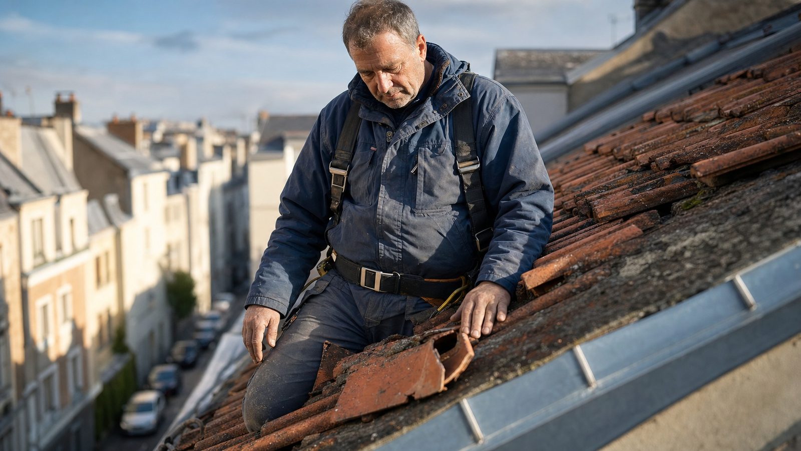 Artisan BTP remettant une attestation d'assurance décennale à un maître d'ouvrage sur chantier