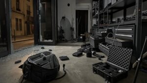 Studio de photographe cambriole la nuit, vitrine brisee et materiel professionnel disparu